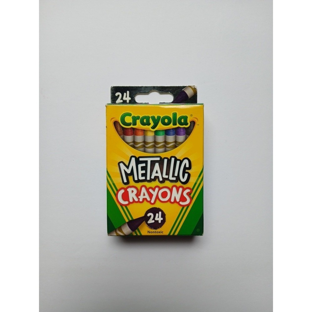 Crayola Metallic Crayons 24 Count Shimmer Colors Nontoxic 52-8815 Made in USA